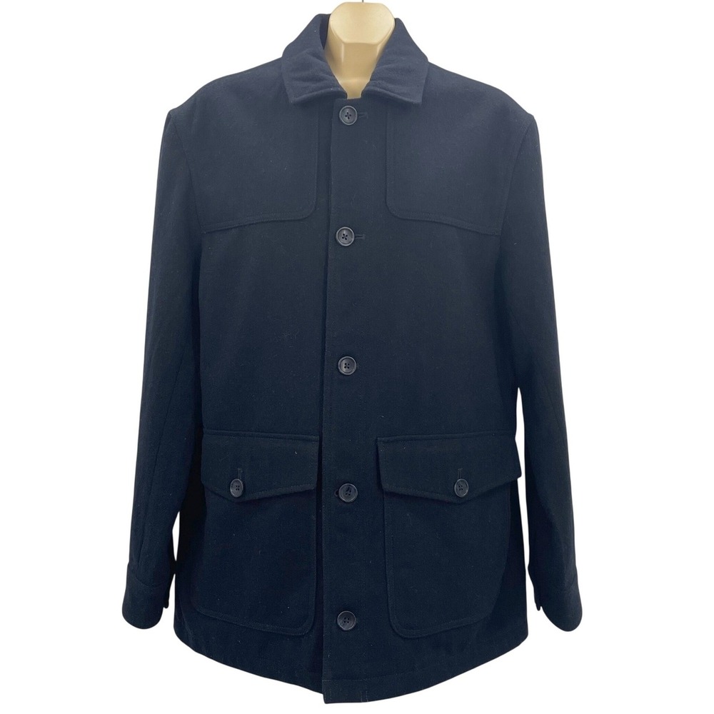 Banana Republic Mens Field Jacket Navy Blue Button‎ Front Quilted L